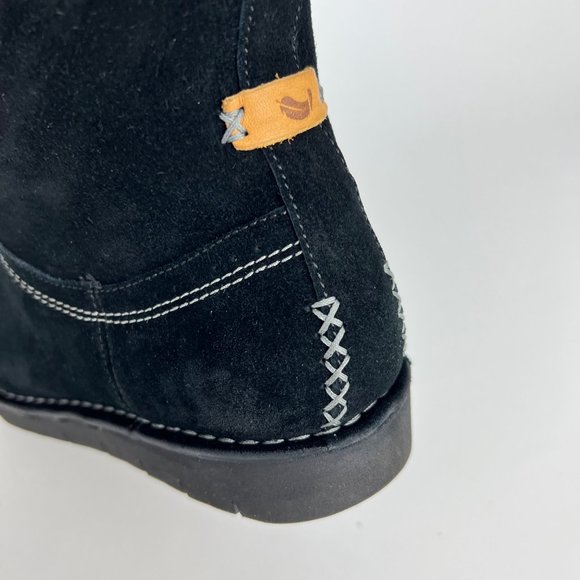 Clarks Unstructured Ashburn Womens Short Slouch Boot Black Suede size 6.5W Wide - Picture 12 of 16